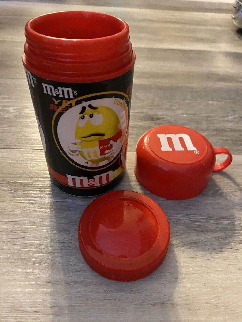 2002 M&M's Insulated Container Mug Thermo Tumbler Cup Mars A. Aronson 11.5oz